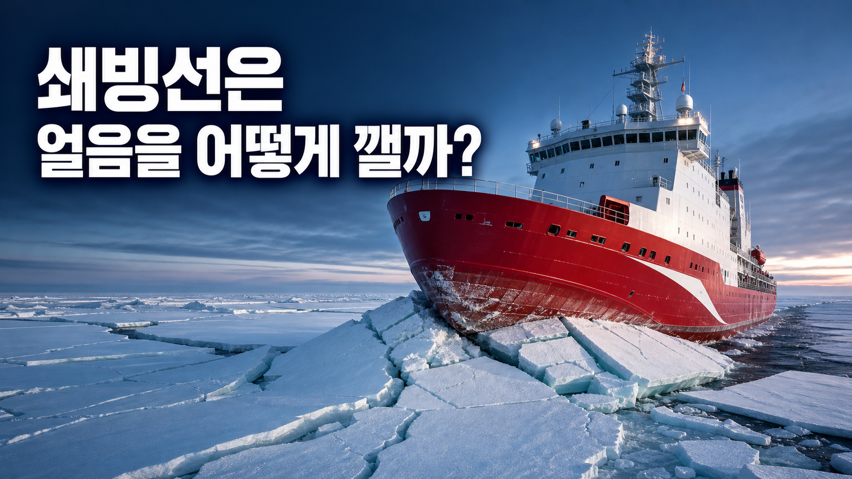 쇄빙선은 얼음을 정면으로 깨뜨릴까, 올라타서 누를까? 썸네일